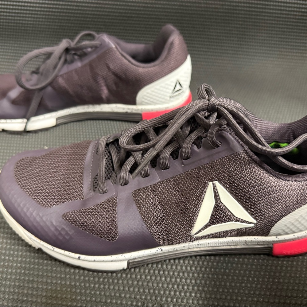 Reebok Dark Purple Sneakers with White and Pink Highlights